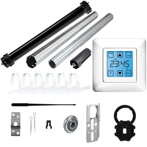 NOBILY *** Rolladen-Komplett-Set für 60mm (SW60) Achtkantwelle Maxi-Rolladenmotor P5 20/15-60, inkl. Vestamatic Quattro S50 Zeitschaltuhr, Mechanik-Set bis zu einer Gesamtlänge von 2 Meter