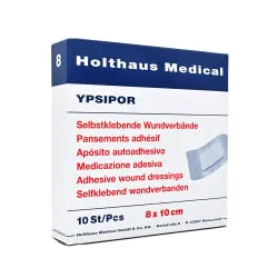 Holthaus Medical GmbH & Co. KG Holthaus Medical YPSIPOR Wundverband steril, saugstark, Pflaster für vielseitige Anwendungsbereiche in der Wundversorgung, 1 Packung = 10 Stück, Maße: 8 x 10 cm 40975