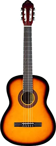 EKO GUITARS – CS-10 SUNBURST, Klassische Gitarre Studio-Serie, Mensur 4/4, Decke aus Linde, Zargen und Boden aus laminiertem Lindeholz, Hals und Griffbrett aus Birke, inkl. Tasche, Farbe Sunburst
