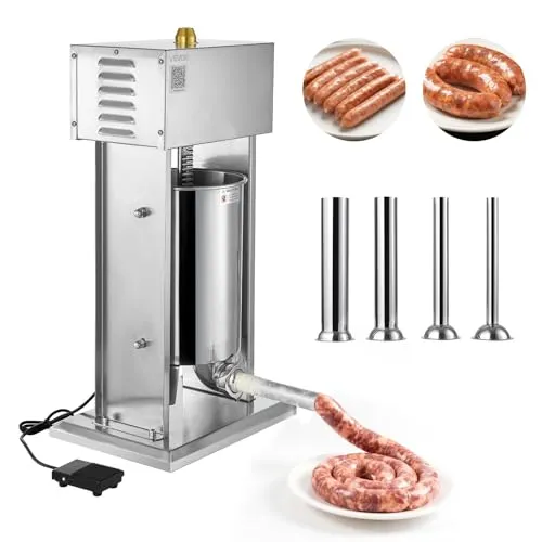 VEVOR Elektrische Wurstfüller 12 L mit 4 Wurstfüllrohren