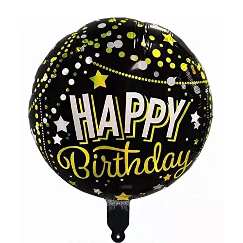 Happy Birthday Luftballons - Geniale Geschenkidee Deko für Geburtstage oder Partys Ballon Helium Folienballon klein mit für Kinder Dekoration Partydeko JGA Geschenkidee - Happy schwarz gold silber