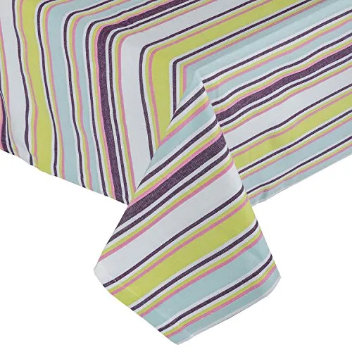 Homescapes Tischdecke Osaka – Bunte gestreifte 137 x 137 cm Baumwolle - Bunte Tischdecke Osaka aus 100% Baumwolle, ca. 137 x 137 cm, sorgt für fröhliche Stimmung in jedem Essbereich. Waschmaschinenfest und OEKO-TEX®-zertifiziert.