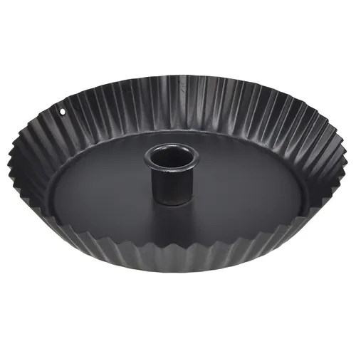 Schwarzer Metall-Kerzenhalter Kuchenform Ø18cm Set 2 Stück