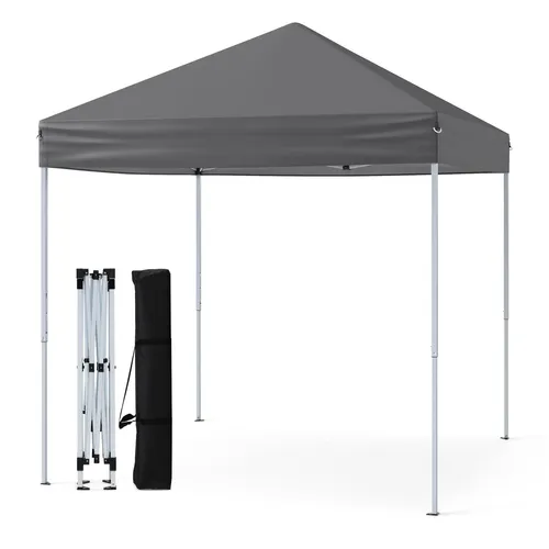 GOPLUS 2x2 m Pop-Up-Pavillon – Höhenverstellbar & Wasserabweisend - Robuster Faltpavillon aus hochwertigem Oxford-Gewebe, ideal für Gartenpartys, Camping und Events. Mit einfachem Pop-up-Design, höhenverstellbar und inkl. Erdnägel für sicheren Halt.