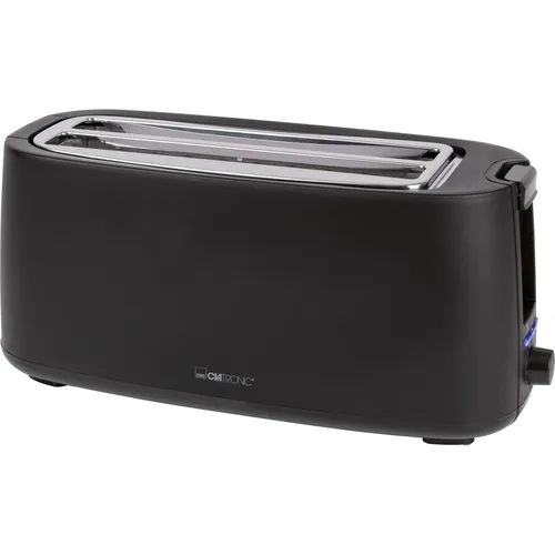 Clatronic Toaster TA 3802 Langschlitztoaster - Toaster für bis zu 4 Scheiben, mit Brötchenaufsatz und stufenlos einstellbarem Bräunungsgrad für perfektes Toasten. Cool-Touch Gehäuse und Sicherheitsabschaltung sorgen für Sicherheit und Komfort.
