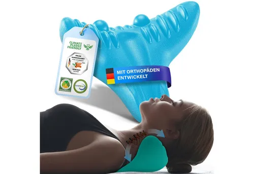 Healthfix® Neckfix Nackenstrecker orthopädisch - Orthopädischer Nackenstrecker mit deutscher Anleitung, ideal zur Linderung von Nackenverspannungen und zur Förderung der Entspannung.