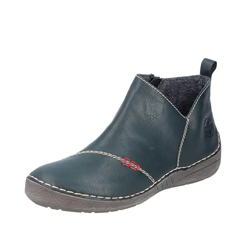 Rieker Damen Stiefeletten 52574 - Wanderschuhe mit warmem Velour-Futter, extra weicher Decksohle und leichter, schockabsorbierender Sohle für optimalen Komfort bei jedem Schritt.