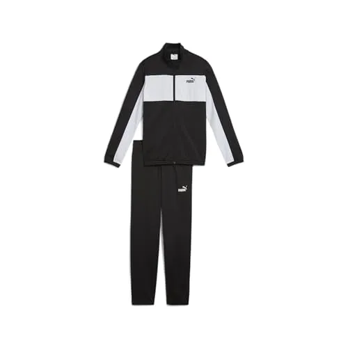 Puma Poly Colorblock Trainingsanzug Schwarz 9-10 Jahre - Sportbekleidung-Set für Jungen, aus 100% recyceltem Polyester, mit elastischem Bund für individuellen Tragekomfort und UV-Schutz für aktive Tage.