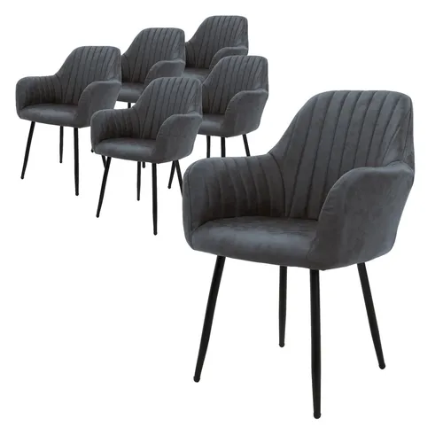 ML-DESIGN Esszimmerstuhl mit Rücken- und Armlehnen - Ergonomischer Polsterstuhl im eleganten Anthrazit, ideal für Esszimmer oder Wohnzimmer. Leicht zu reinigen und pflegeleicht, perfekt für jeden Haushalt.