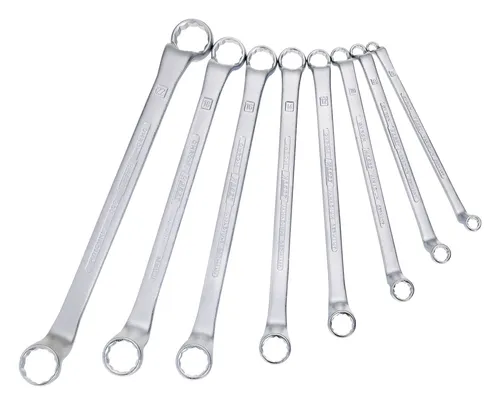 Hazet Doppel-Ringschlüssel Satz DIN838 8tlg. 6 - 22 mm - 630/8 - Werkzeug-Set mit 8 doppelseitigen Ringschlüsseln für präzises Arbeiten, ideal für Mechaniker und Hobby-Handwerker.