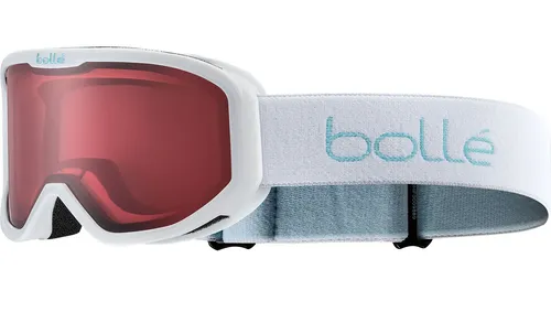 BOLLE INUK Schneebrille 2026 white matte/vermillon - Snowboardbrille für Kinder 3-6 Jahre, UV-Schutz, Anti-Beschlag- und Anti-Scratch-Beschichtung für klare Sicht auf der Piste.