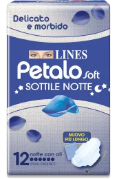 Assorbenti Da Notte Con Ali Lines Petalo 12 Pezzi