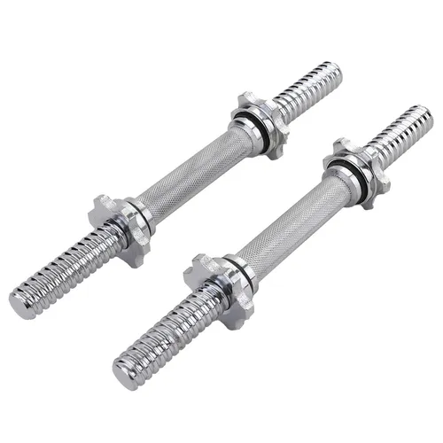 RAMROXX Kurzhantelstange 2x 35cm mit gerändeltem Griff - Kurzhantelstangen für professionelles Training, rutschfester Griff und einfache Montage der Gewichte. Ideal für Fitnessstudios und zuhause.