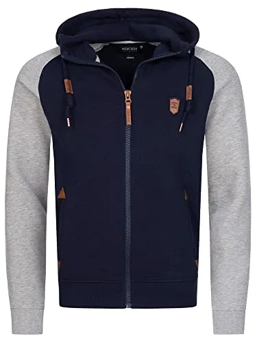 Indicode Herren Arbutus Kapuzensweatjacke | Hoodie Kapuzenpullover Pulli für Männer Navy, XXL