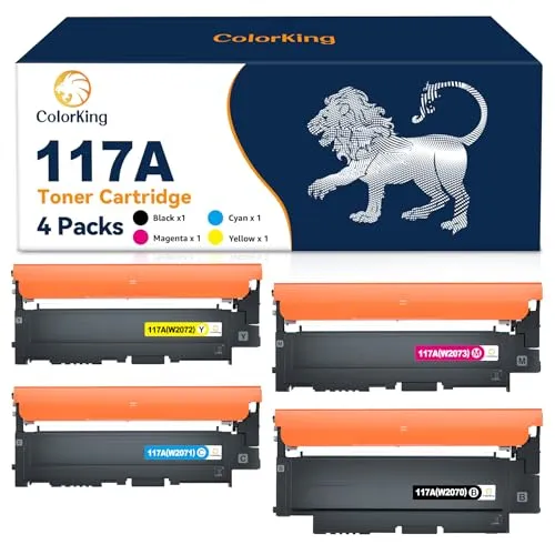 ColorKing Kompatibel für HP 117A Toner Set Toner für HP Color Laser MFP 179fwg 178nwg 150nw 179fnw 178nw 150a W2070A W2071A W2072A W2073A Tonerkartusche (Schwarz Cyan Gelb Magenta 4er-Pack)