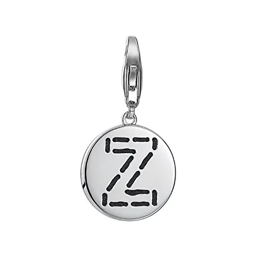 ESPRIT Damen-Charm 925 Sterling Silber rhodiniert Letter Fabric Z ESCH91147A000