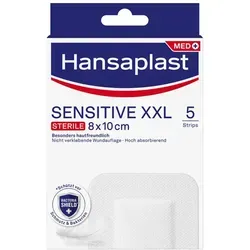Hansaplast Cerotti Sensitive XXL 8x10cm - 5 Stück - Hochwertige, sensitive Verbände für empfindliche Haut, ideal für den täglichen Gebrauch und sicheren Schutz von Wunden.