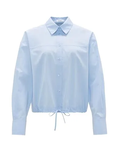 OPUS Damen Langarmbluse | Hemdbluse FANDRA Boxy Fit aus Leichter Baumwolle Blue Salt, 44