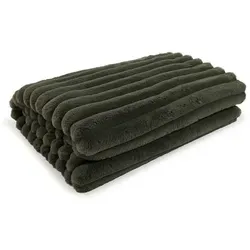 Magma Plaid - 140x200cm - Bettdecken in salbei mit samtiger Rückseite, perfekt für eine gemütliche Atmosphäre und pflegeleicht im Schonwaschgang.