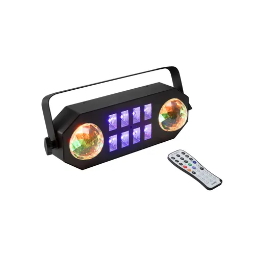 EUROLITE LED DMF-5 Hybrid Flowereffekt - Effektlicht für beeindruckende Lichtshows, kombiniert verschiedene Lichtmodi für kreative Effekte auf Partys und Veranstaltungen.