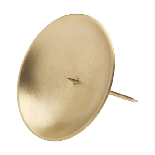 Kerzenhalter mit Dorn Ø10cm Messing Gold Matt Geburtstagskränzen Adventskränzen