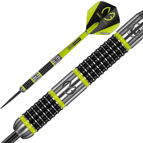 WINMAU Michael Van Gerwen MvG Aspire 24g Profi Wolfram Steeltip Dartpfeile - Steel-Dartpfeile Set mit 80% Wolfram, ideal für präzises Spielen. Enthält hochwertige Flights und Schäfte im MvG Design für optimale Leistung und Stabilität.
