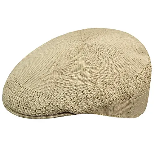 Kangol Herren Tropic Ventair 504 Schirmmütze - Beige, Größe S - Schirmmützen für Herren aus hochwertigem Polyester-Mischgewebe, ideal für warme Tage dank atmungsaktiver Ventilation.