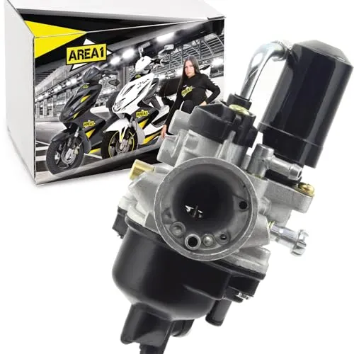 Area1 Ersatz Vergaser 12mm für 50ccm 2-Takt Roller - Ersatzvergaser für 50ccm 2-Takt Roller, optimiert für bessere Abstimmung und inklusive elektrischem Choke. Ideal für getunte Motoren und sofort einbaufertig!