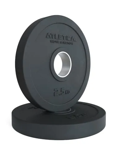 ATLETICA Rubber Plates | Paar | Kleine Hantelscheiben | Erlauben die Skalierung der Gewichte in kleinen Schritten | Edelstahl Ring | 50mm Größe 2x2.5kg