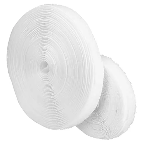 mumbi Klettband zum Nähen, Klett bestehend aus Haken und Flausch zum Aufnähen, Klettverschluss 20mm x 10 Meter, Weiß