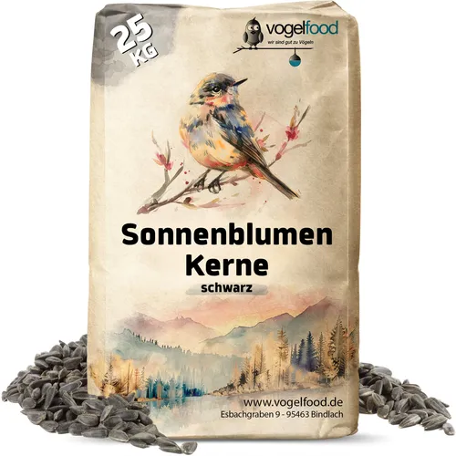 Sonnenblumenkerne schwarz 25 kg Winter Vögel Vogelfutter Streufutter Wildvögel