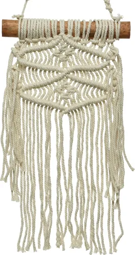 Makramee Wanddeko mit Rautenmuster für Boho Gestaltung