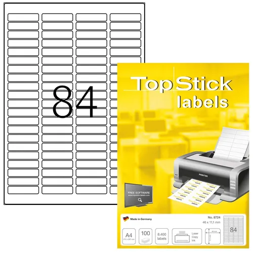 TOP STICK Universal-Etiketten 46 x 11,1 mm weiß 8.400 Etiketten