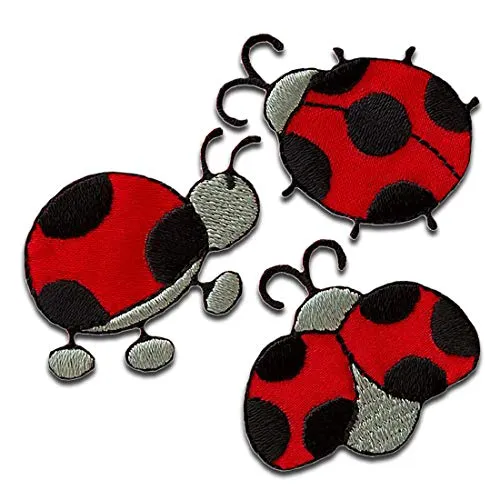 Marienkäfer Tier - Aufnäher, Bügelbild, Aufbügler, Applikationen, Patches, Flicken, zum aufbügeln, Größe: 3,8 x 2,8 cm 3