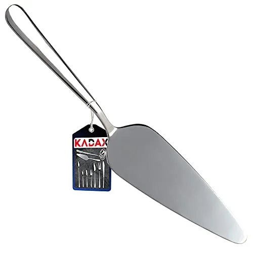 KADAX Tortenheber aus Edelstahl, Leichter Tortenmesser, kleine Spatula, Kuchenheber, Lasagneheber, Kuchenschaufel, Pizzaheber, Pizzaschaufel (L: 22,7cm, Silber)