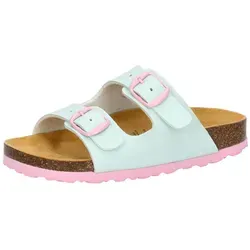 Lico Pantolette Bioline Kids - Grüne Pantoletten für Kinder Größe 28 EU - Kinder-Pantoletten in leuchtendem Grün, mit schnellem Schnallenverschluss und bequemer Ledersohle für optimalen Tragekomfort.