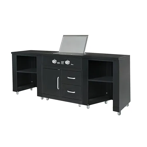 Oviala Outdoor Küche 3-teilig mit Gasherd schwarz