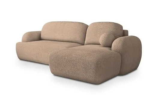 Masseno Ecksofa MODENZA N R-S mit Schlaffunktion - Elegantes Ecksofa mit Bettkasten und Schlaffunktion, ideal für Gästeübernachtungen und bietet praktischen Stauraum für Bettzeug. Perfekt für stilvolle Wohnzimmer.
