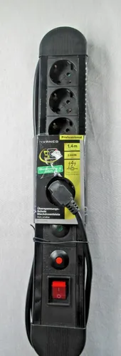 VIVANCO 5-fach Steckdosenleiste An-Aus-Schalter schwarz 1,4m 344301