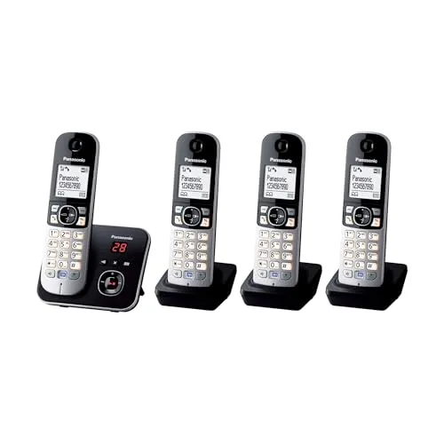 PANASONIC KX-TG6824GB - DECT Telefon in Schwarz, ideal für klare Sprachübertragung und komfortable Handhabung