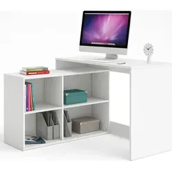Computertisch Schreibtisch Eckschreibtisch Bürotisch PC Winkelschreibtisch Weiß - Weiß