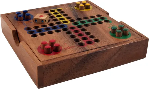 Brettspiel, Gesellschaftsspiel aus Holz - Ludo - 3*14*14 cm