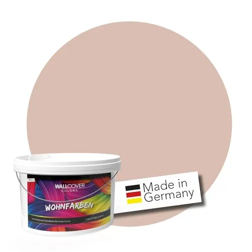 Produktbild WALLCOVER hochwertige Wandfarbe für Innen | Altrosa | 1L für 8m² | Hochdeckende Innenfarbe Matt (Klasse 1) | Profi Qualität aus Deutschland