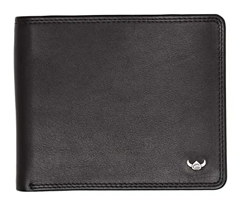 Golden Head Polo Geldbörse Leder 10 cm - Schwarz - Elegante Portemonnaie aus hochwertigem, weichem Leder mit RFID-Schutz, ideal für stilbewusste Träger. Bietet Platz für 4 Karten, 2 Scheine und hat ein praktisches Münzfach.