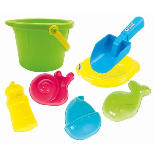 Spielstabil 7557 - Großes 7-teiliges Sand-Set im Netz, perfektes Sandspielzeug für endlosen Spaß im Sandkasten oder am Strand