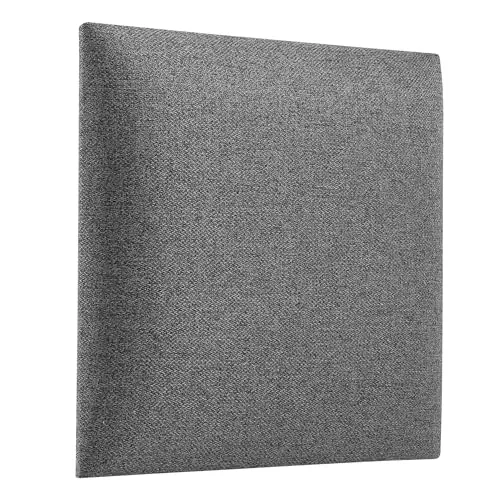 softwalls Wandkissen Webstoff mit 50mm Polsterung - Bett Kopfteil Wandpolster - Wandverkleidung - Wandpaneele | 30 x 30 Grau
