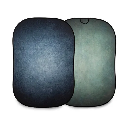 Lastolite LL LB 5720 Vintage Hintergrund - Faltbar 1,5 x 2,1 m Ink Sage, doppelseitig nutzbar für dramatische Portraits und Videos