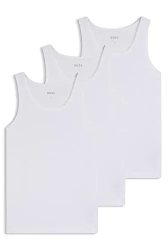 BOSS Tank Top 3P CO Herren Unterhemd, Größe M, Weiß von BOSS