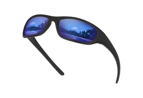 LuxusKollektion Sonnenbrille Sonnenbrille polarisiert Sportbrille Rad UV400 Schwarze matte blaue