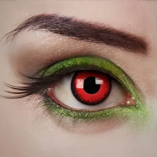 aricona Rote Kontaktlinsen Vampire Hunt, 2 Stück - Farbige Halloween-Linsen ohne Stärke für Cosplay, Karneval, Fasching, Motto- und Kostüm-Partys